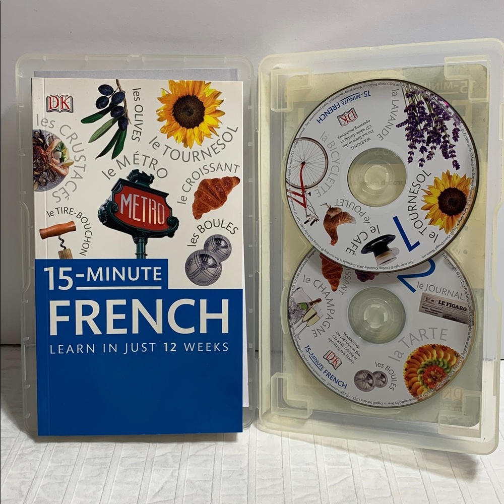 15-Minute French Book & Audio CD’s Kit by DK Publishing - 12 Week Course
